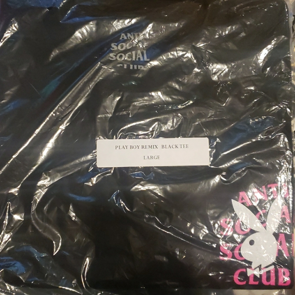 Anti social social club mens Large tee Playboy